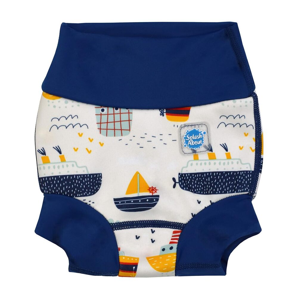 Splash About Happy Nappy Reusable Swim Diaper, Tug Boats XXL 2-3 Years